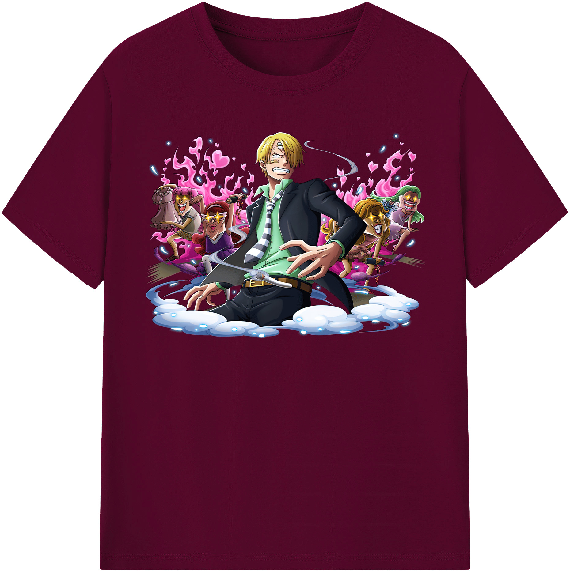 （画像用） ワンピース サンジ ONE PIECE Sanji レディースカジュアルプリントTシャツ（綿100％）